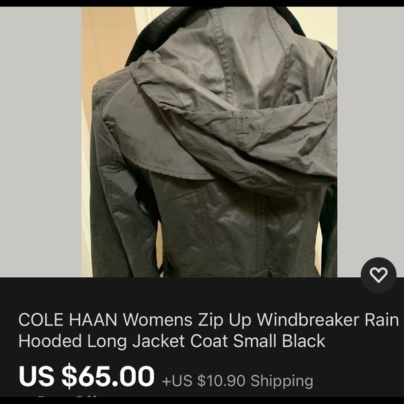 COLE HANN- Women’s black Small rain jacket - Picture 6 of 6